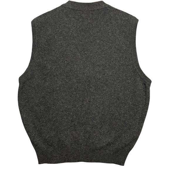 Vintage Benetton Sweater Vest Mens L Gray Lambswool Italy Grandma Heritage Ivy - Picture 2 of 11